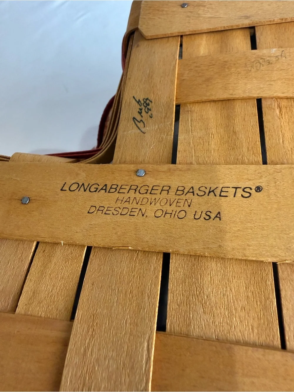 Longaberger 1999 Heart Basket Set w Liner Protector Love Treasures USA